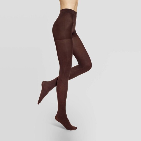 Women's 90D Cover Me Opaque Control Top Tights - Espresso | Hue Studio | 5 - Picture 11 of 11